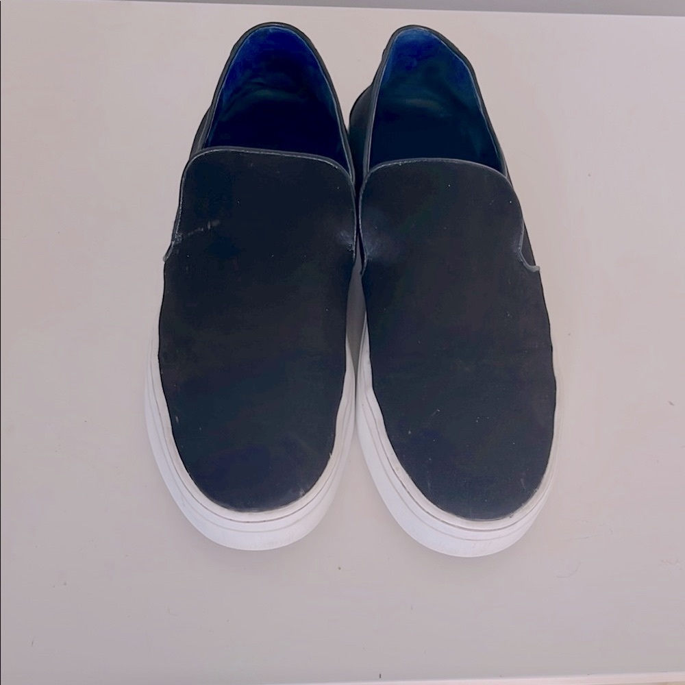 Diane von Furstenberg Black Loafers with Sleek Slip-On Design, Size 7